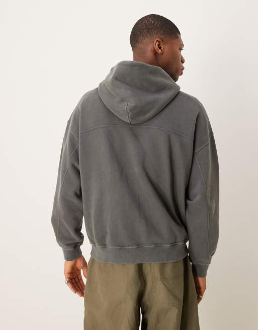 Sudadera gris lavado básica con capucha de Abercrombie & Fitch, 3 de 4