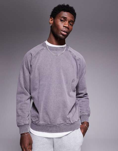 Sudadera gris lavado básica extragrande con mangas raglán de ASOS DESIGN (parte de un conjunto) - view 1