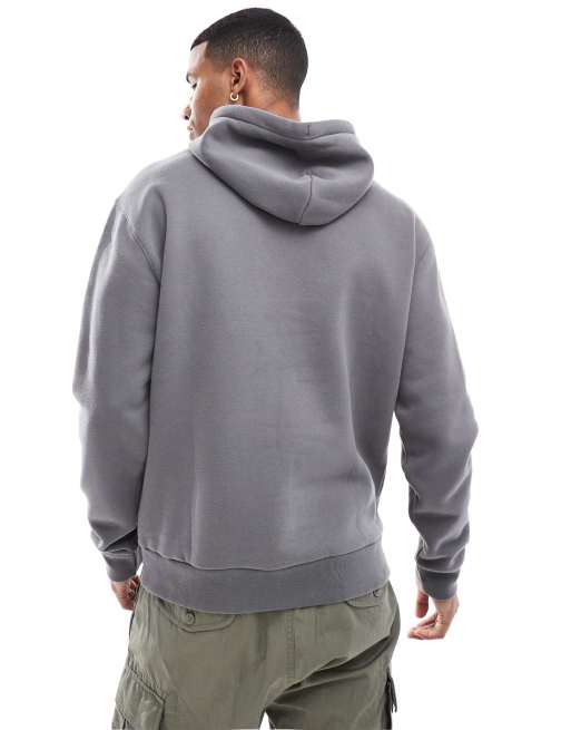Sudadera gris medio holgada con capucha y logo de icono de Hollister, 2 de 4