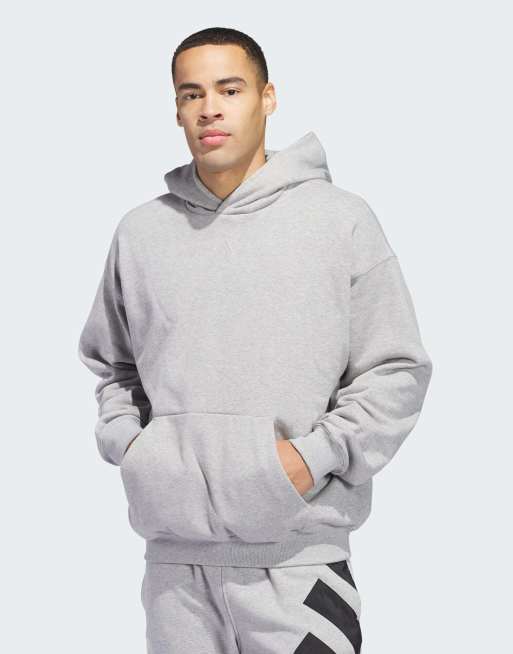 Sudadera gris medio jaspeado con capucha y estampado gráfico Anthony Edwards Seasonal de adidas Originals