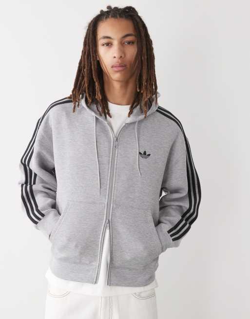 Sudadera gris medio jaspeado extragrande con capucha Adicolor Spacer de adidas Originals