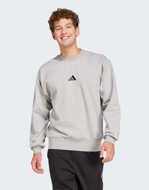 Sudadera gris medio jaspeado y negra de felpa Essentials Feelcozy de adidas Performance - view 1