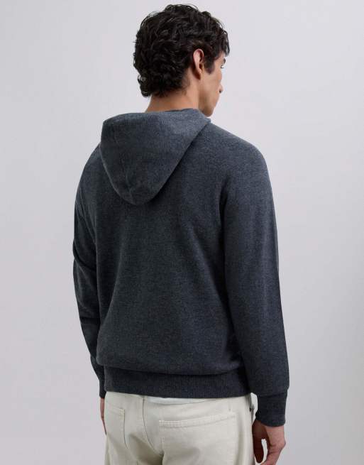 Sudadera gris oscuro con capucha de tricot New de Scalpers, 3 de 5