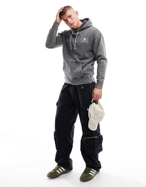 Sudadera gris oscuro con capucha y estampado posicional "New York" de New Look, 2 de 4