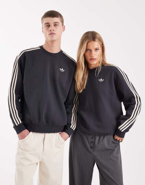Sudadera gris oscuro con tres rayas Three Stripe exclusiva en ASOS de adidas Originals - view 1
