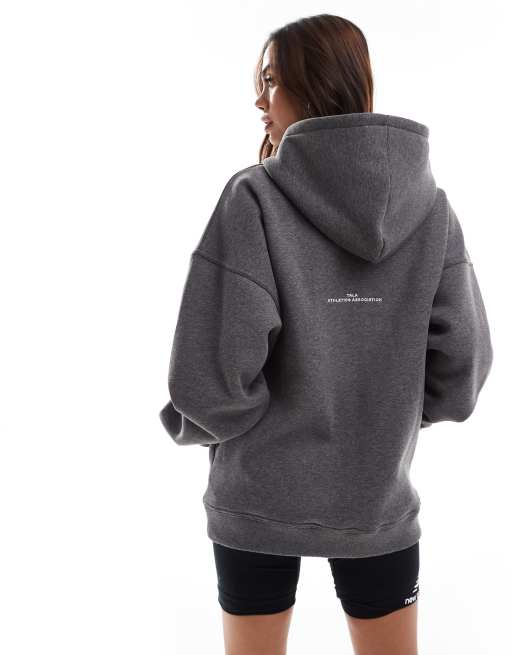 Sudadera gris oscuro extragrande con capucha y cremallera de TALA, 2 de 4