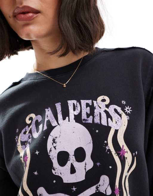 Sudaderas Scalpers Sudadera Mujer Pelo SUDADERA BÁSICA CALAVERA