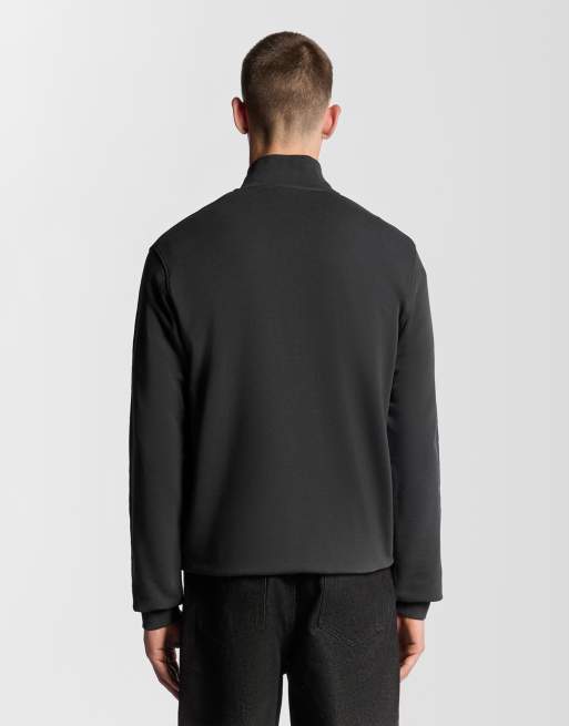 Sudadera gris plomo con cremallera corta de felpa de rizo de Lyle & Scott , 4 de 7