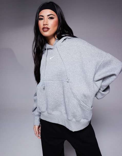 Sudadera gris ultragrande con capucha Phoenix Fleece de Nike - view 1
