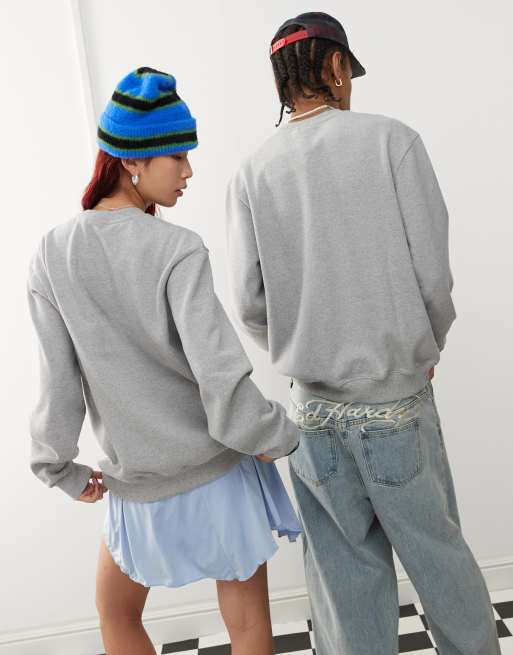 Sudadera gris unisex con cuello redondo y estampado gráfico de Deus Ex Machina, 4 de 4