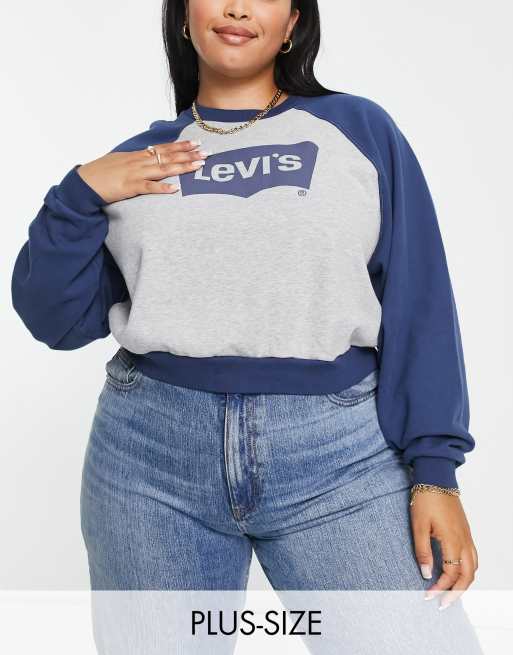 Sudadera gris y azul vintage de Levi's Plus
