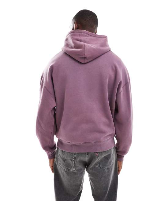Sudadera holgada rosa con capucha y bolsillo delantero de Hollister, 3 de 4