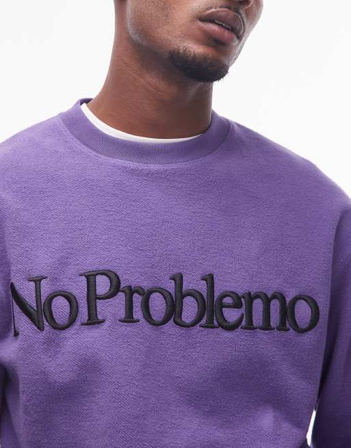 Sudadera lila con logo e interior afelpado de algodón de No Problemo, 5 de 5