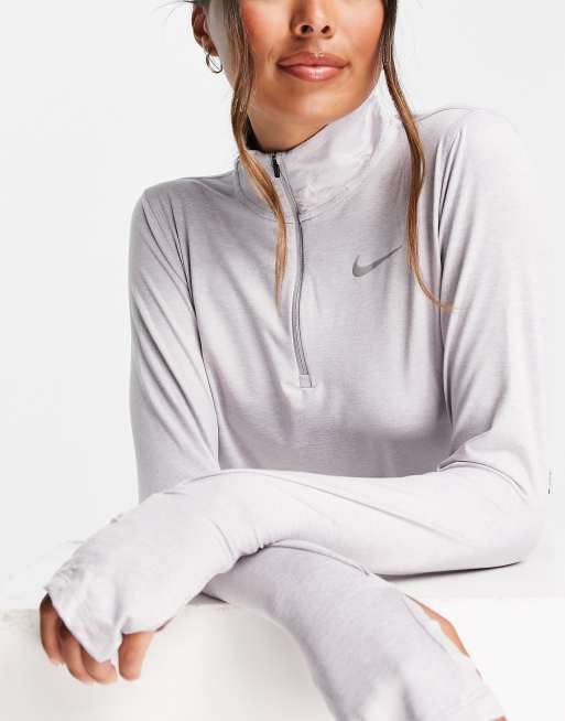 Sudadera lila con media cremallera Element de Nike Running, 3 de 4