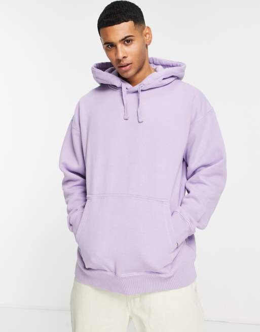 Sudadera lila extragrande con capucha de Topman