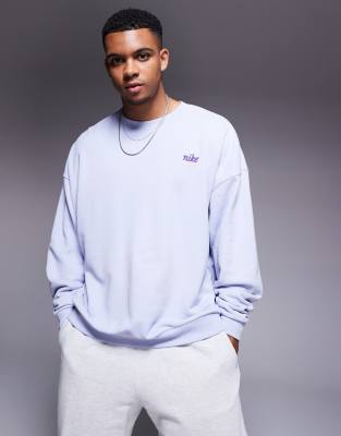 Sudadera lila extragrande con cuello redondo de Nike Club - view 1
