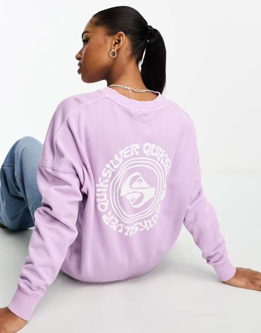 Sudadera lila extragrande con cuello redondo de Quiksilver