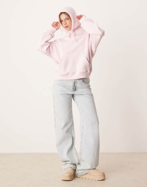 Sudadera lila pálido extragrande con capucha de Gina Tricot