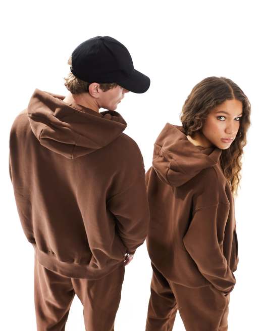 Sudadera marrón cacao unisex con capucha y logo mediano de Nike, 2 de 4