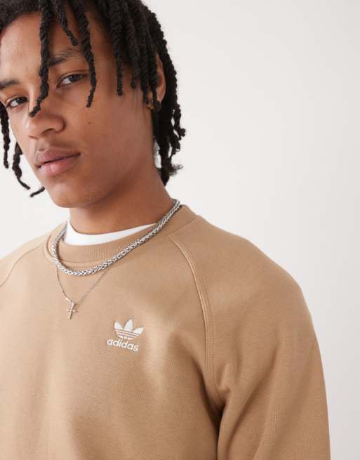 Sudadera marrón cartón con cuello redondo Trefoil Essentials de adidas Originals