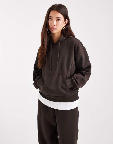 Sudadera marrón chocolate con capucha de ONLY (parte de un conjunto) - view 1