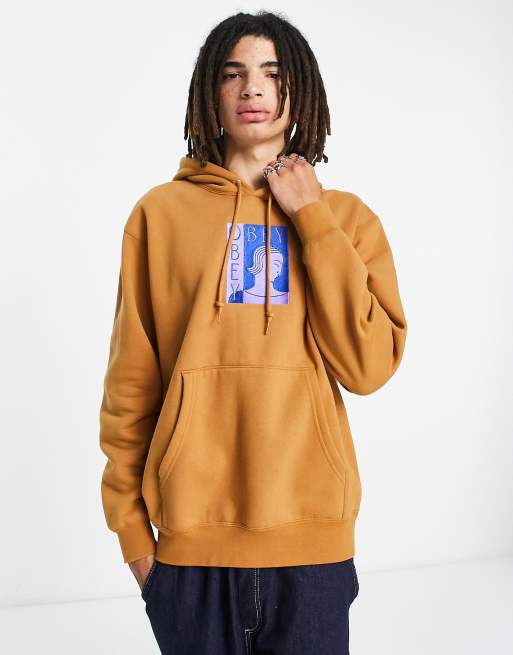 Sudadera marr n claro sin cierres con capucha Rio de Obey ASOS