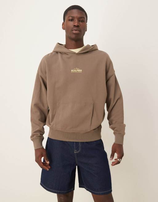 Sudadera marrón con capucha Rubber de Scalpers