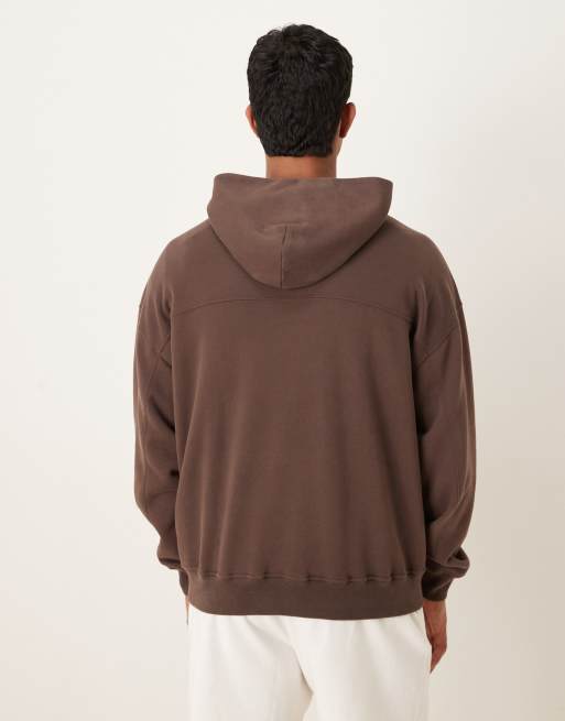 Sudadera marrón con capucha y bolsillo delantero de Abercrombie & Fitch, 3 de 5