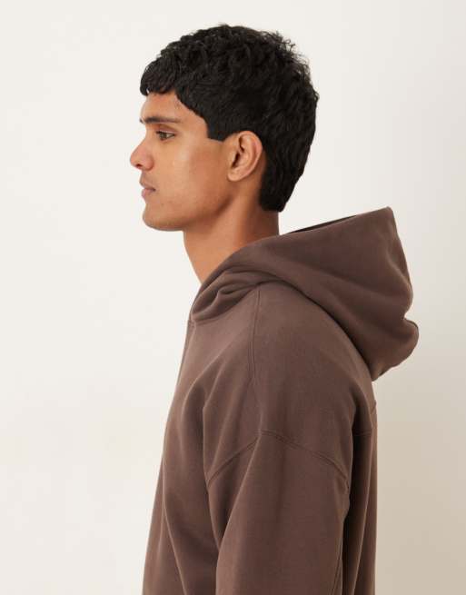 Sudadera marrón con capucha y bolsillo delantero de Abercrombie & Fitch, 4 de 5