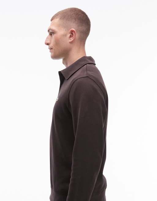 Sudadera marrón con cuello de solapas de Lacoste, 4 de 5