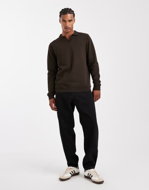 Sudadera marrón con cuello de solapas de New Look, 2 de 5