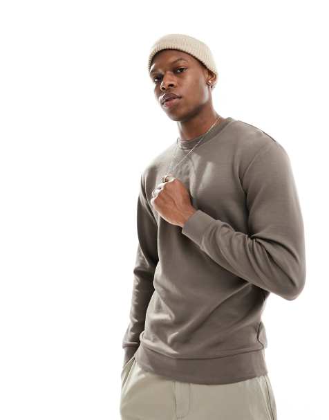 Sudadera marrón con cuello redondo Manuel de Selected Homme - view 1