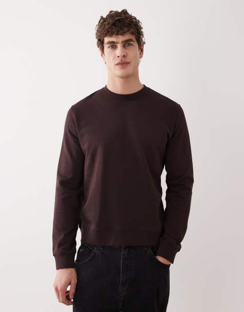 Sudadera marrón con cuello redondo y diseño minimalista de punto liso de ARKET - view 1