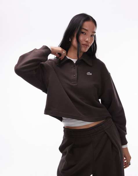 Sudadera marrón con cuello tipo polo de Lacoste (parte de un conjunto) - view 1