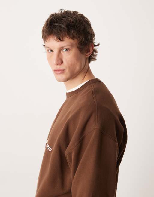 Sudadera marrón con logo de escudo grande de Polo Ralph Lauren, 4 de 5