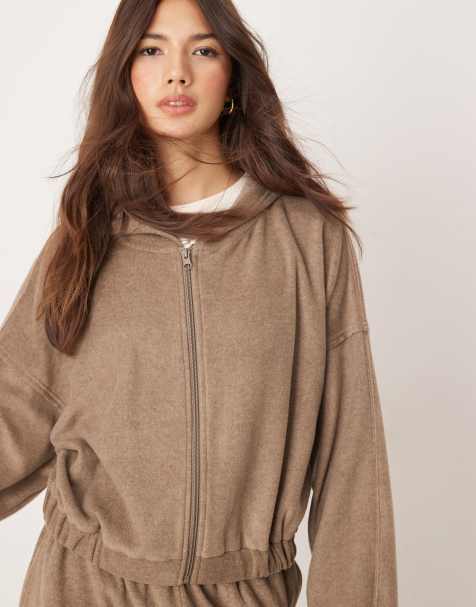 Sudadera marrón de estar por casa con capucha de felpa Mix & Match de ASOS DESIGN - view 1