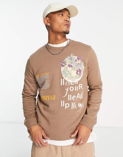 Sudadera marrón estampada de Bolongaro Trevor