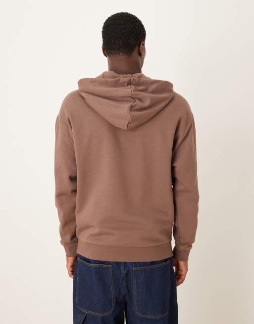 Sudadera marrón holgada con capucha y estampado floral de ASOS DESIGN, 3 de 5