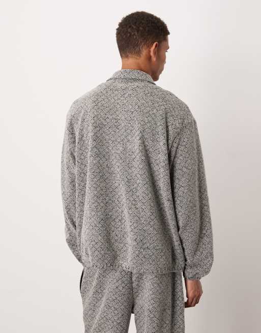 Sudadera marrón holgada con hombros caídos y cremallera corta de ASOS DESIGN (parte de un conjunto), 3 de 5