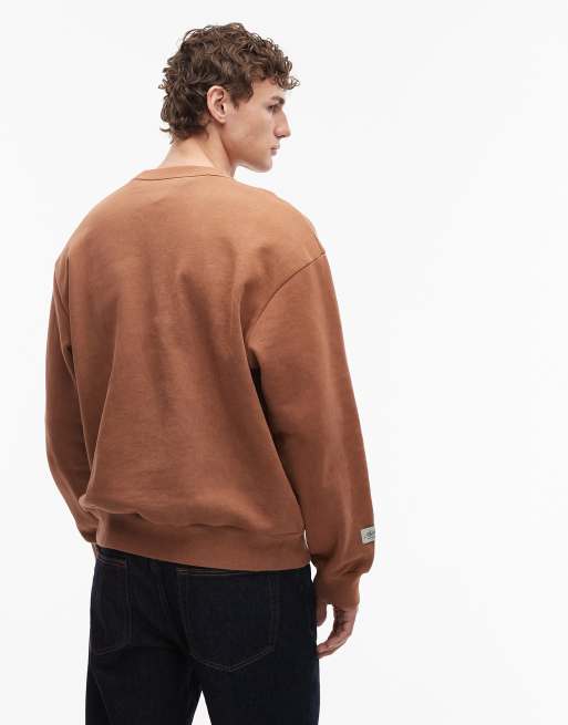 Sudadera marrón lavado holgada de ASOS DESIGN, 3 de 5