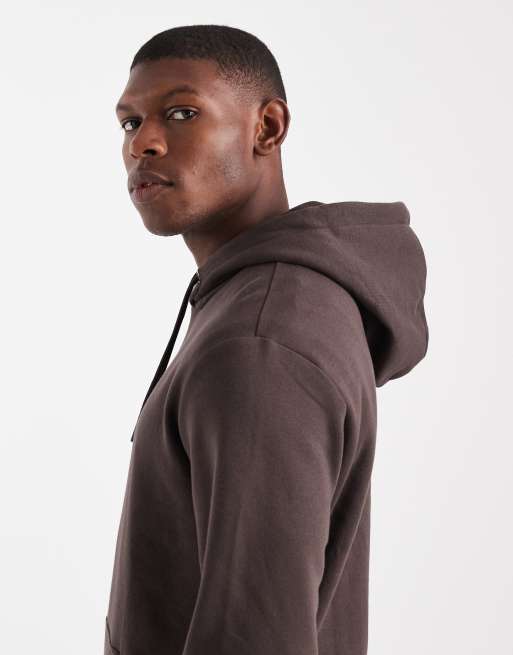 Sudadera marrón oscuro de corte slim con capucha de ONLY & SONS, 4 de 5