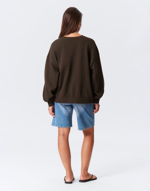 Sudadera marrón oscuro holgado y extragrande de Weekday, 3 de 3
