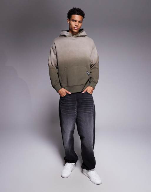 Sudadera marrón oscuro lavado extragrande con capucha sin cierres de Good For Nothing, 2 de 5