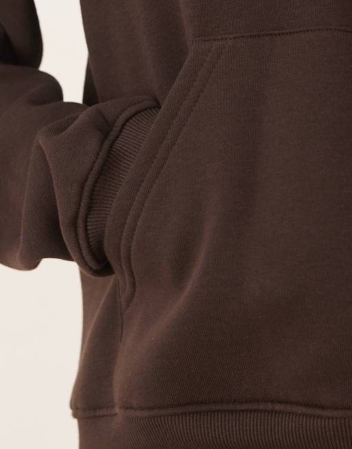 Sudadera marrón topo oscuro holgada con capucha de Gina Tricot (parte de un conjunto), 2 de 4