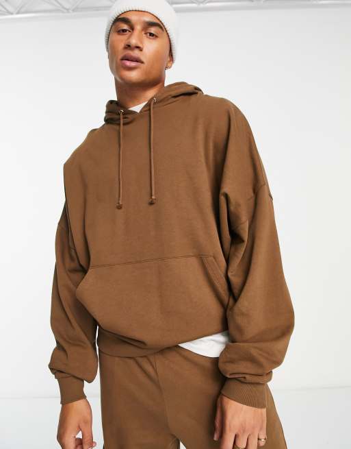 Sudadera marrón ultragrande con capucha de ASOS DESIGN