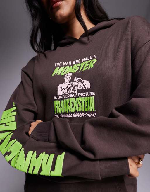 Sudadera marrón unisex holgada con capucha y estampado "Frankenstein" de ASOS DESIGN, 4 de 4