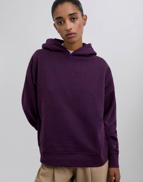 Sudadera morada básica con capucha y calavera de Scalpers - view 1