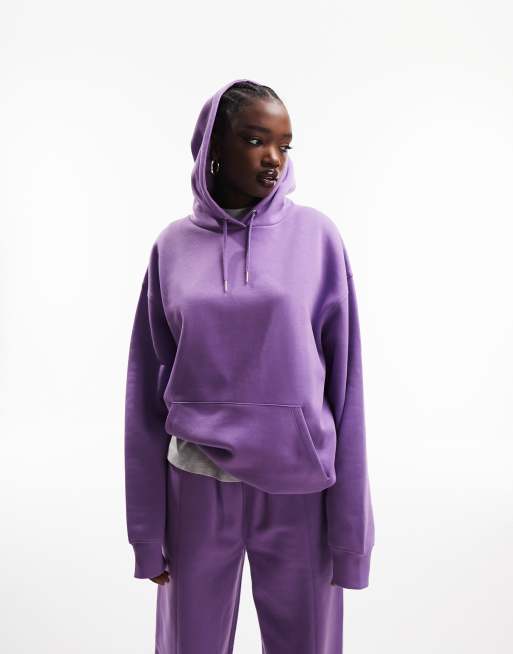 Sudadera morada con capucha de corte boyfriend extragrande de ASOS