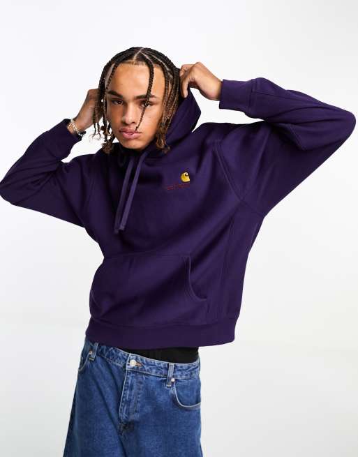 Sudadera morada con capucha y detalle de texto American de Carhartt WIP