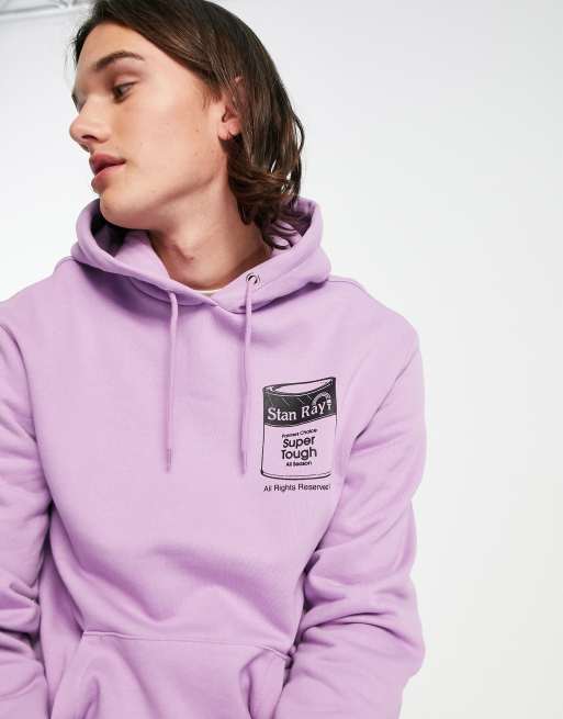 Sudadera morada con capucha y estampado